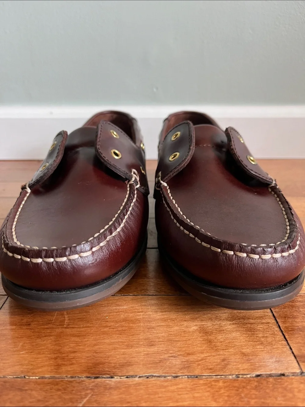 Yachters Choice Leather Boat Shoes Deck Loafers Burgundy Men's Size 10